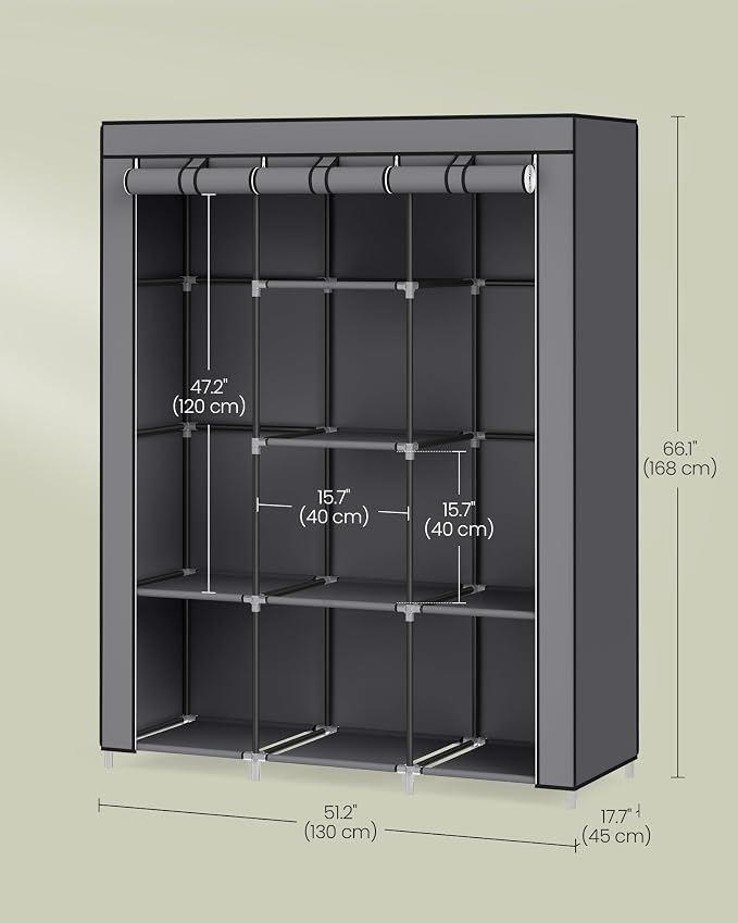 SONGMICS Portable Closet, 51.2 Inch Large Capacity Wardrobe Closet Organizer - Image 6