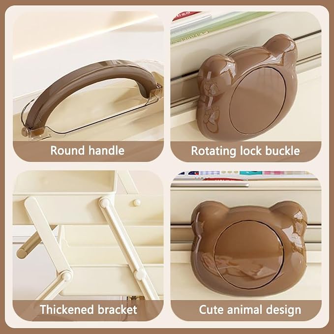 Cute Hair Accessories Organizer 3-Layers Kids Jewelry Storage Box Plastic Hair - Image 6