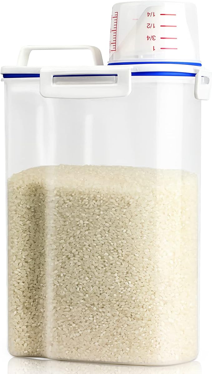 Rice Storage Container, 3 to 5Lbs Dry Food Airtight Container, Pet Dog Cat Food by Viretec