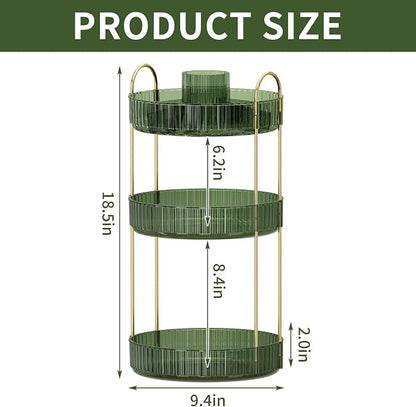360° Rotating Makeup Organizer, Large-Capacity Skincare Make Up Storage 3 Tier - Image 6