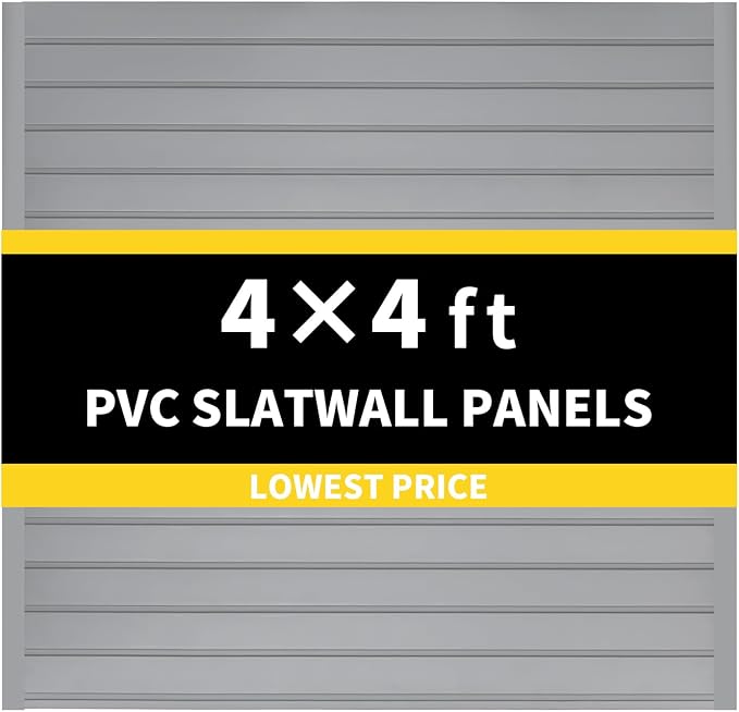 4'H x 4'W PVC Slatwall Panels Garage Wall Storage System by Unknown