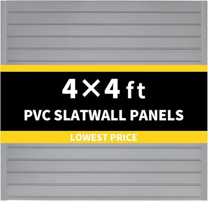 4'H x 4'W PVC Slatwall Panels Garage Wall Storage System by Unknown