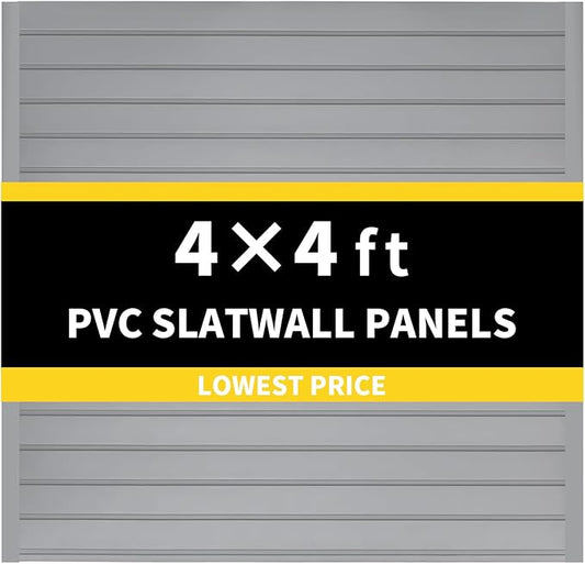 4'H x 4'W PVC Slatwall Panels Garage Wall Storage System by Unknown