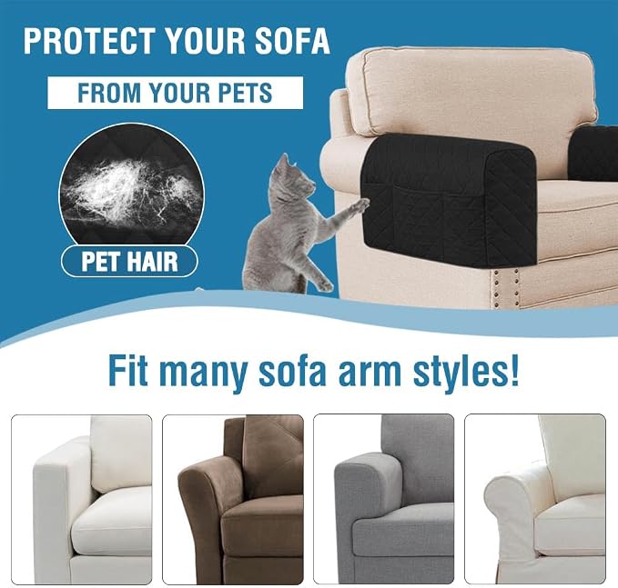 H.VERSAILTEX Couch Arm Covers Water Resistant Armrest Covers - Image 5