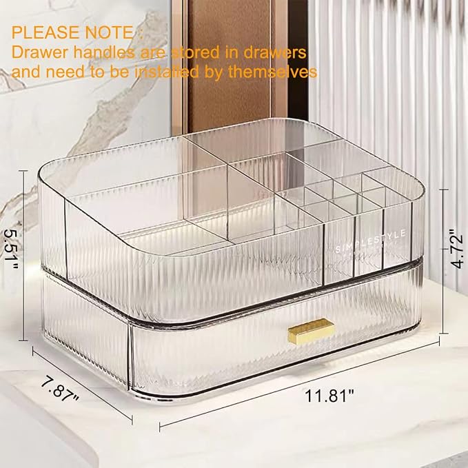 MIUOPUR Makeup Organizer with Stackable Drawers, Bathroom Vanity Organizers and - Image 5