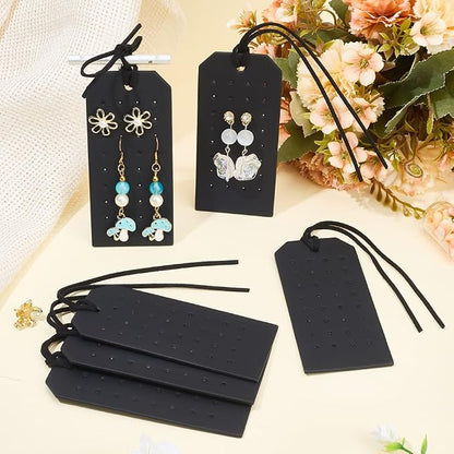 6Pcs 4.3x2.2 Inch PU Leather Pierced Earring Organizer Hanging Case 32 Holes - Image 4