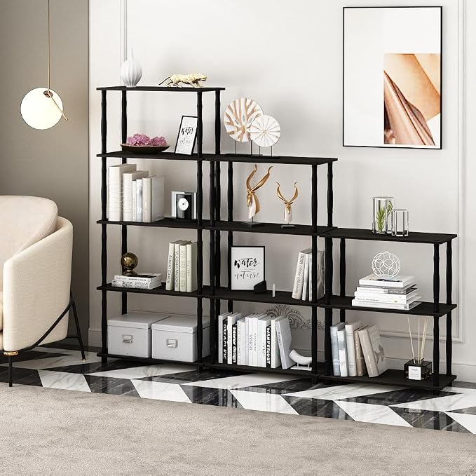 Furinno Turn-N-Tube 4-Tier Multipurpose Shelf Display Rack, Classic Tubes - Image 2