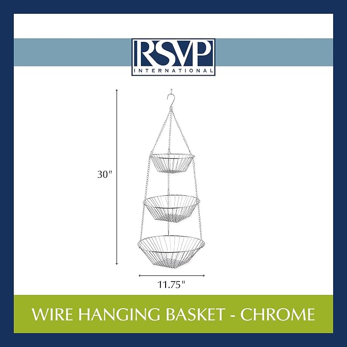 RSVP 30-by-12-Inch 3-Tier Wire Hanging Basket - Image 7