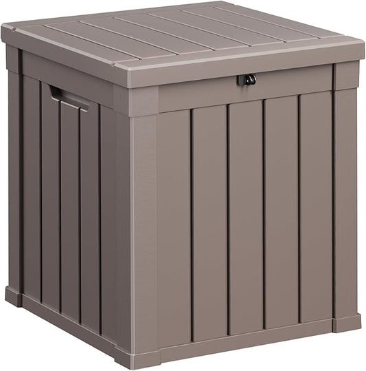 Vixzen 51 Gallon Deck Boxes Outdoor Waterproof, Lockable Resin Storage Box by Vixzen