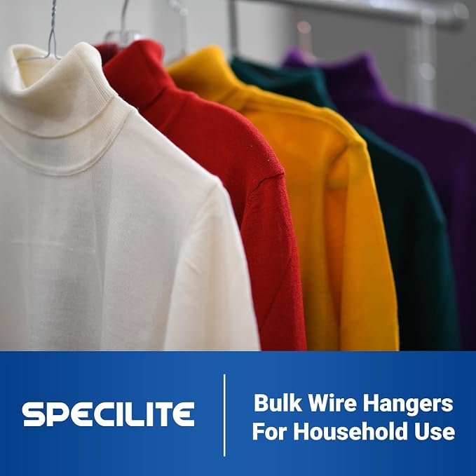 SPECILITE Wire Hangers 200 Pack, Metal Wire Clothes Hanger Bulk - Image 7