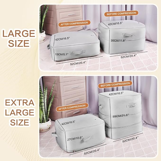 Space saver bag, for quilts, duvets or other fluffy clothing.Measures 21"L x - Image 6