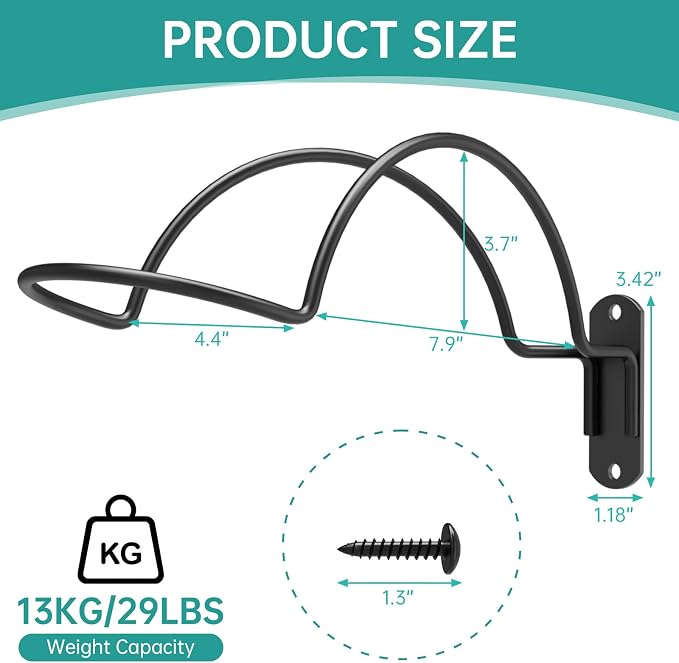 4 Pcs Wall Mounted Helmet Rack Storage Display Rack Hanger, Motorcycle Helmet - Image 2