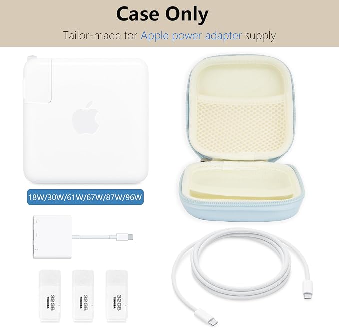 Charger Case for Macbook, Portable Tech Electronic Organizer Bag, Small Travel - Image 3