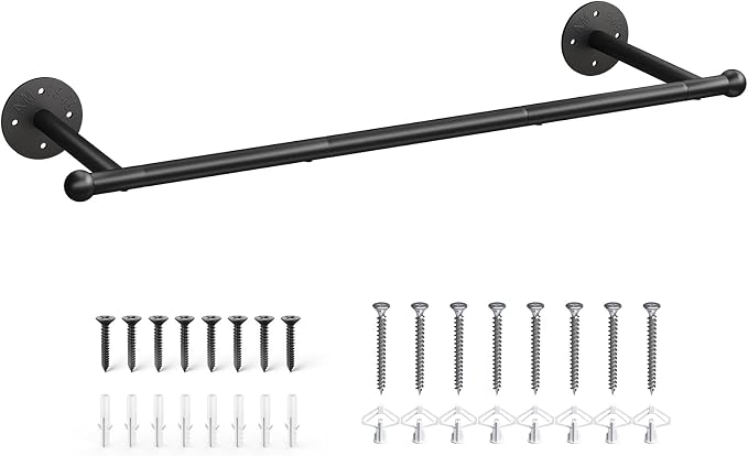 OROPY 33" Industrial Pipe Clothing Rack, Wall Mounted Clothes Rack | Closet Rods by OROPY
