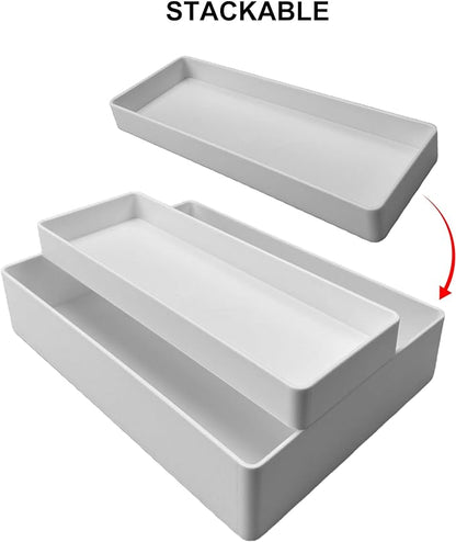 Amazon Basics Rectangular Plastic Desk Organizer, Half Accessory Tray - Image 3