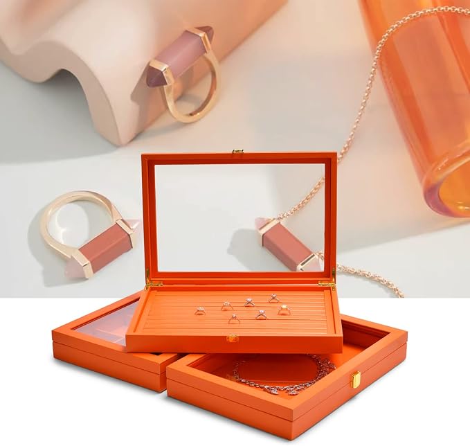 Oirlv Premium Leather Necklace Bracelet Organizer Tray - Image 7