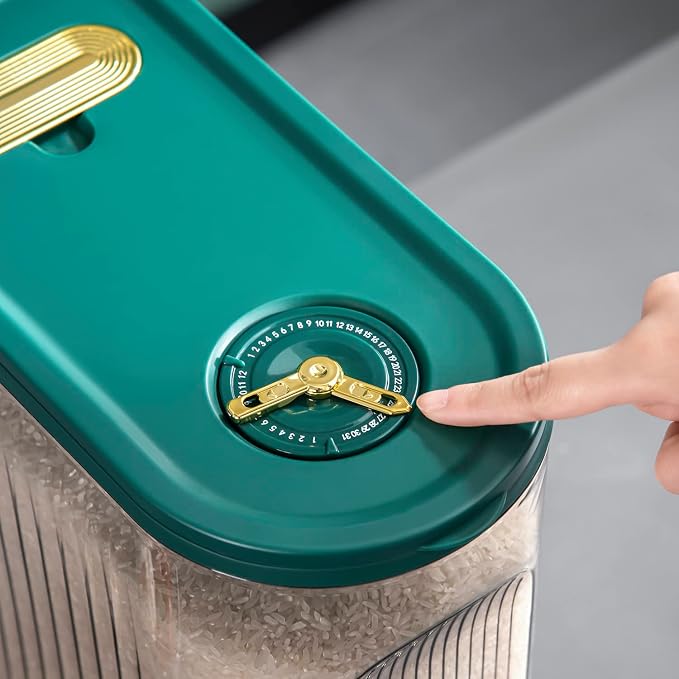 Sooyee Clear Rice Dispenser, Large Grain Container Storage - Image 5