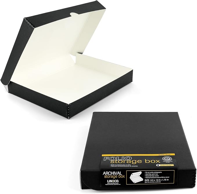 Lineco Clamshell Archival Storage Box, 9.5x12.5x1.75 Inch, Organize and Store by Lineco
