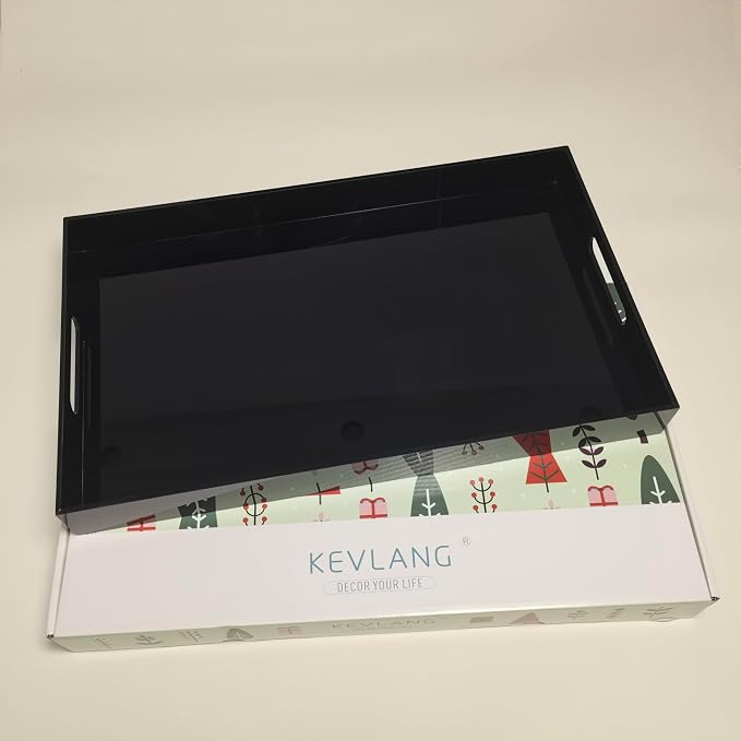 Glossy Black Sturdy Acrylic Serving Tray - Image 7