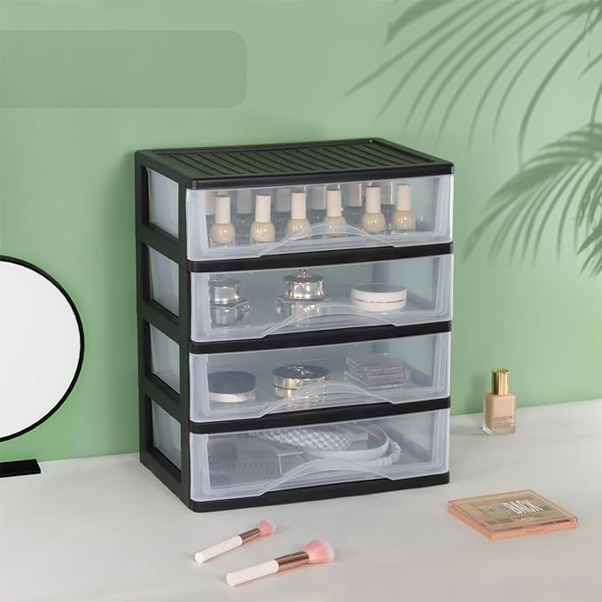 BYCY Medium 4 Drawer Clear Stacking Desktop Organizer - Image 5