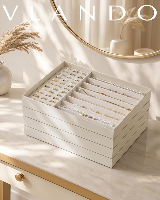 VLANDO Stackable Jewelry Tray, Drawer Organizer - Image 3