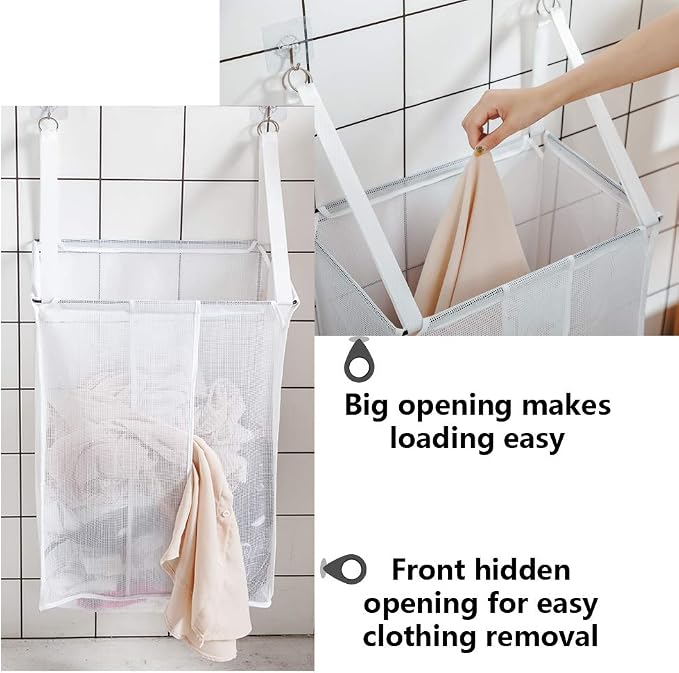 ALYER Wall Hanging Mesh Laundry Hamper, Poolside Toy Storage Baskets - Image 4
