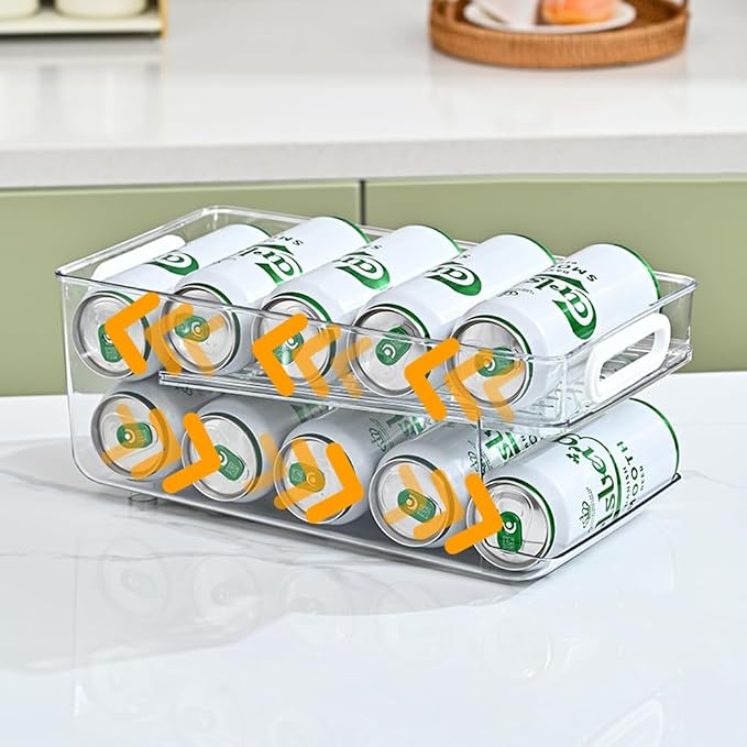 Xicennego Upgrade 2-Tier Rolling Soda Can Storage Organizer - Image 4