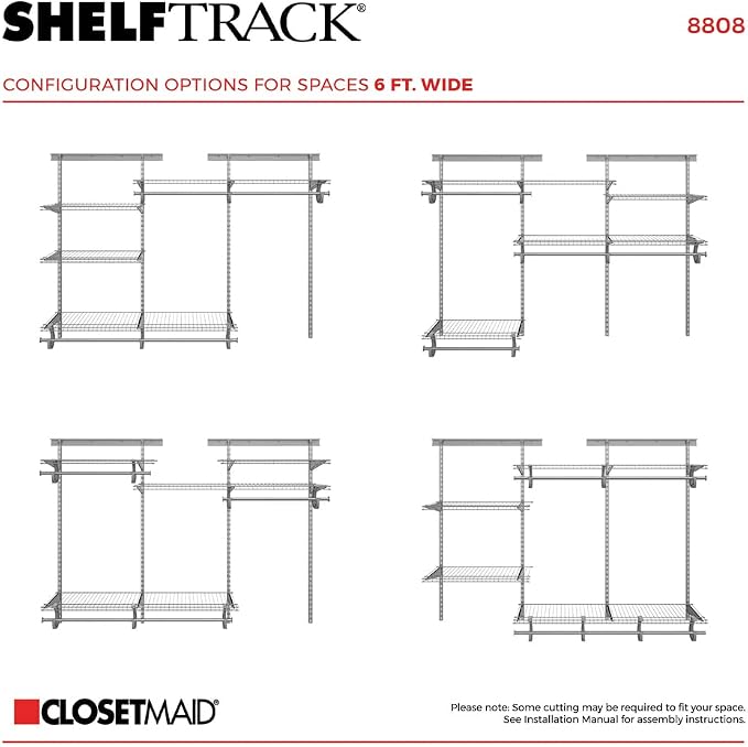 ClosetMaid ShelfTrack Wire Closet Organizer System, Adjustable from 4 to 6 Ft. - Image 6