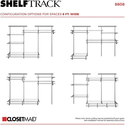 ClosetMaid ShelfTrack Wire Closet Organizer System, Adjustable from 4 to 6 Ft. - Image 6