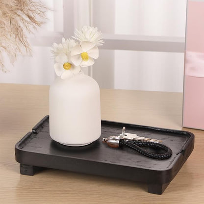 Wood Riser Small Decorative Tray Sink Soap Dish, Vanity Tray Pedestal Stand 9 x - Image 8