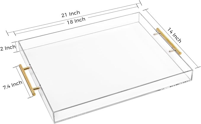 Large Clear Acrylic Serving Tray - Image 3
