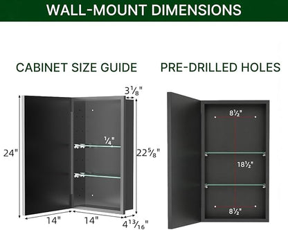Buruis 14 x 24 Inch Framed Medicine Cabinet Mirror - Image 2
