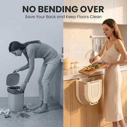 Collapsible Hanging Trash Can for Kitchen: Foldable Hanging Garbage Bin - Image 7