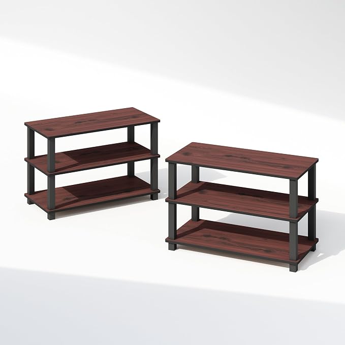 Furinno Turn-S-Tube Storage Shelves Set of 2, 3-Tier Stackable Standing Shelf by Furinno-FitsYourSpaceFitsYourBudget
