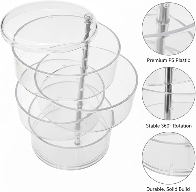 Rotating Cosmetic Display Case, 360-Degree Clear Storage Organizer - Image 6