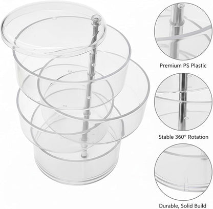 Rotating Cosmetic Display Case, 360-Degree Clear Storage Organizer - Image 6