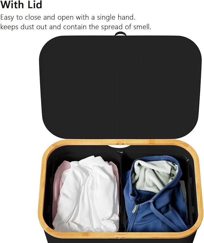 SpaceAid Double Laundry Hamper 2 Section - Image 3