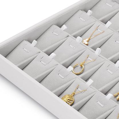 Oirlv Velvet Stackable Jewelry Tray 32 Grids Pendant Organizer Display Showcase - Image 11