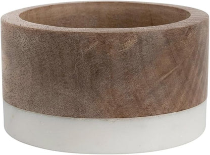 Mango Wood and Marble Bottle Holder - Image 3