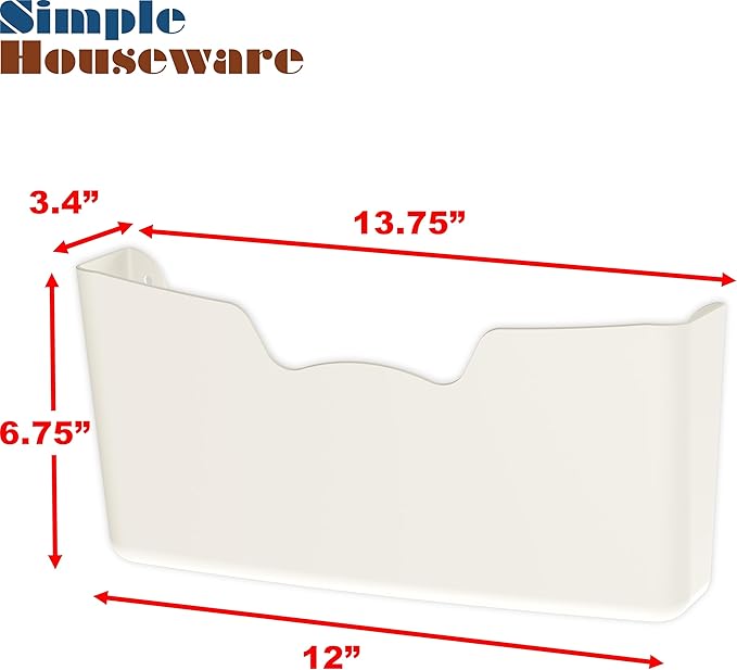 Simple Houseware White Wall Mount Single Pocket Hanging File Holder - Image 3