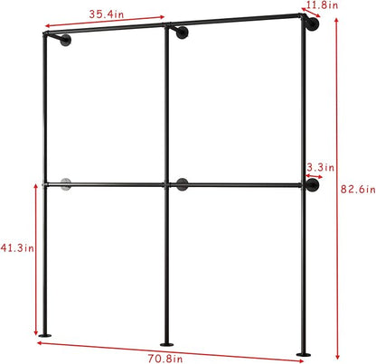Industrial Pipe Clothing Rack Wall Mounted Garment Rack, Laundry Room - Image 3