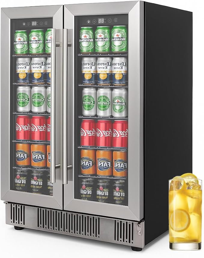 Beverage Refrigerator Cooler, 190 Can Mini Fridge Glass Door by Unknown