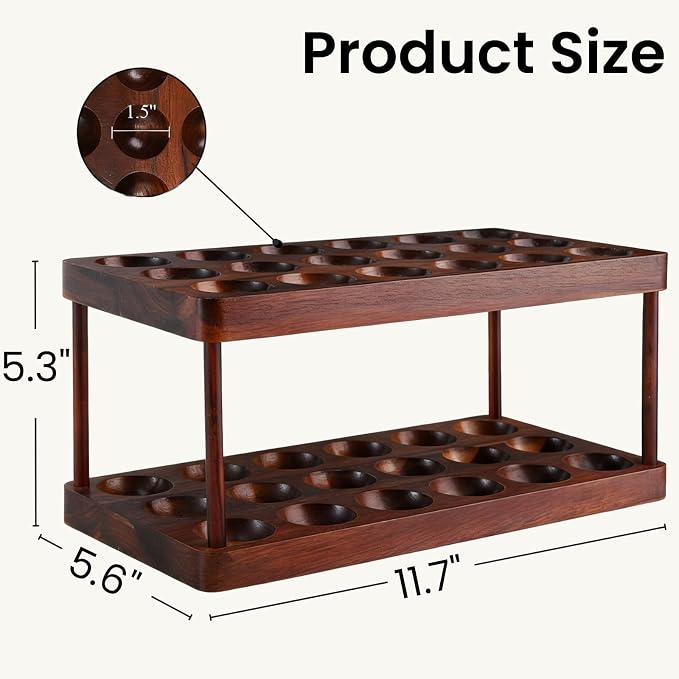 YOUEON Acacia Wooden Egg Holder - Image 2