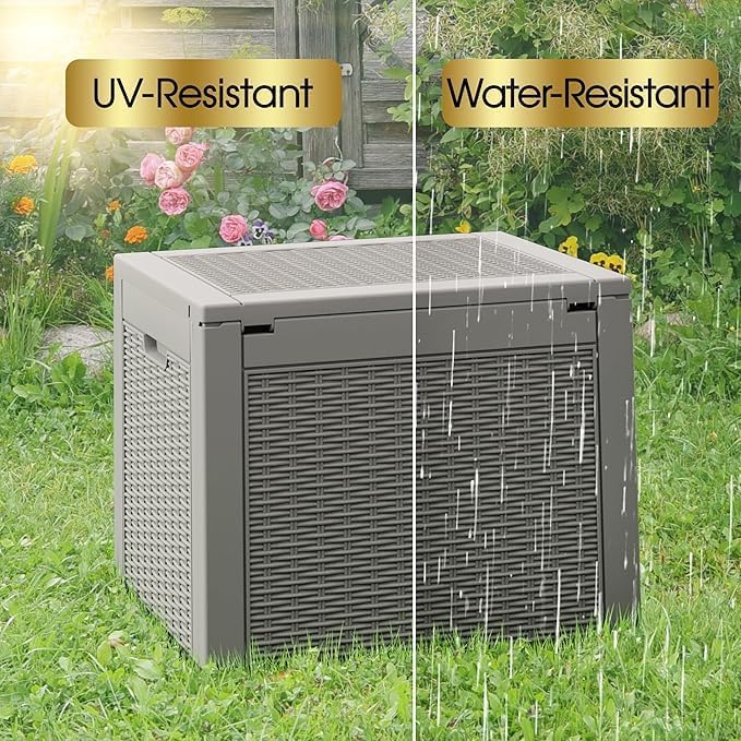 32 * 2 Gallon Outdoor storage deck Box Waterproof ，garden tool, backyard cushion - Image 6