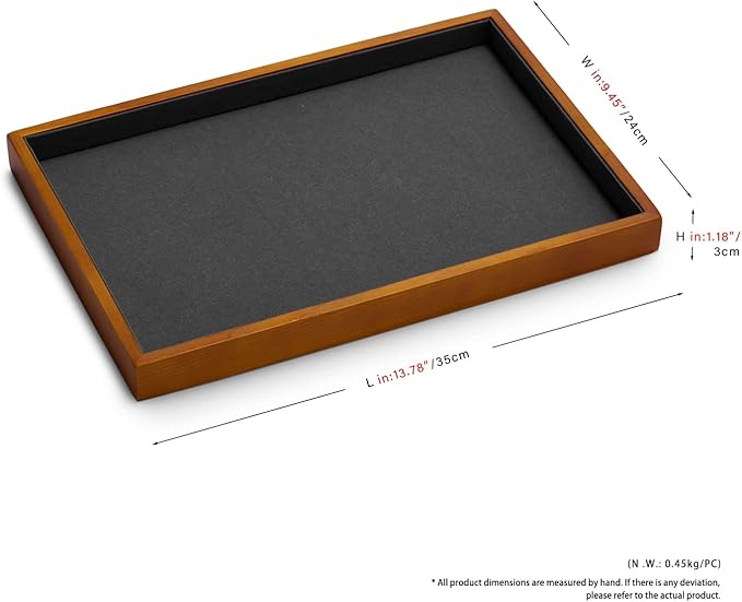 Oirlv Wood Flat Jewelry Tray Stackable Jewelry Drawer Organizer Showcase - Image 7