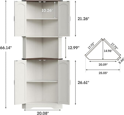 Maupvit Tall Corner Cabinet, Farmhouse Corner Storage Cabinet - Image 2