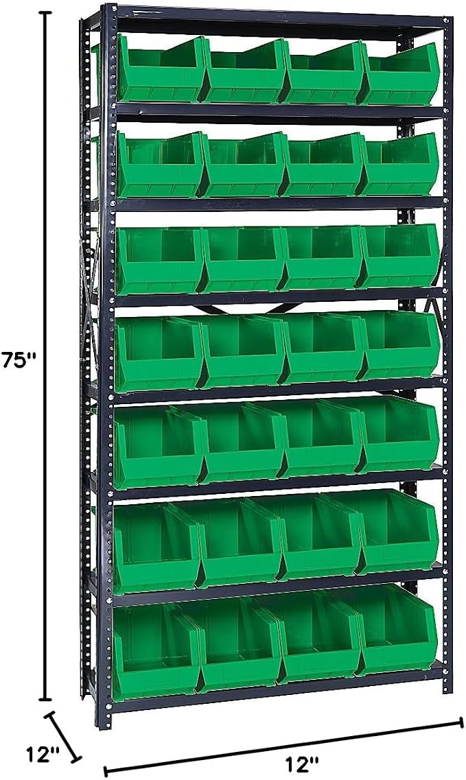 Quantum Storage Systems QSBU-240GN Giant Open Hopper Steel Shelving System - Image 2