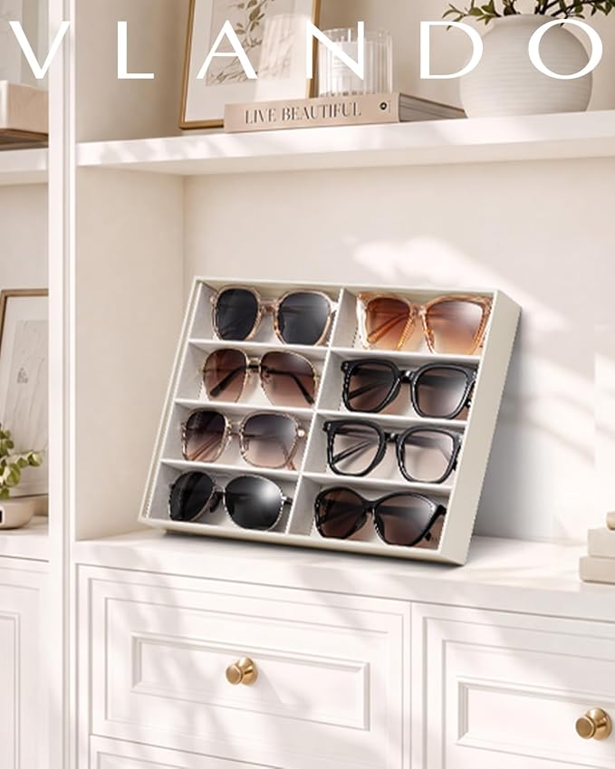 VLANDO Sunglasses Organizer, Stackable Jewelry Tray - Image 4