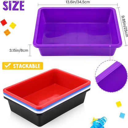 Hoteam 10 Pcs Flat Storage Organizer Tray Bin Paper Tray - Image 3