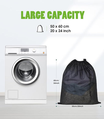 OTraki 20x24 inch Mesh Laundry Bags 2 Pack Fine Mesh Heavy Duty Drawstring Bag - Image 3